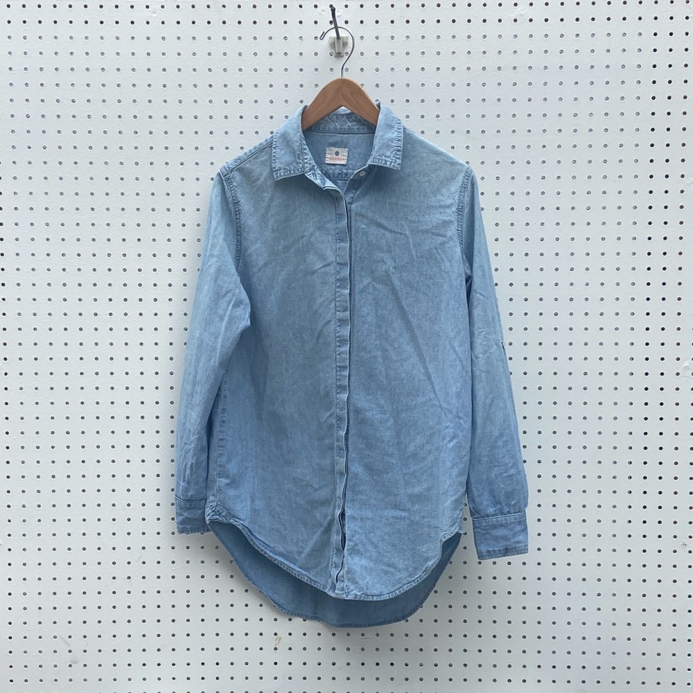 Oversized chambray button down shirt